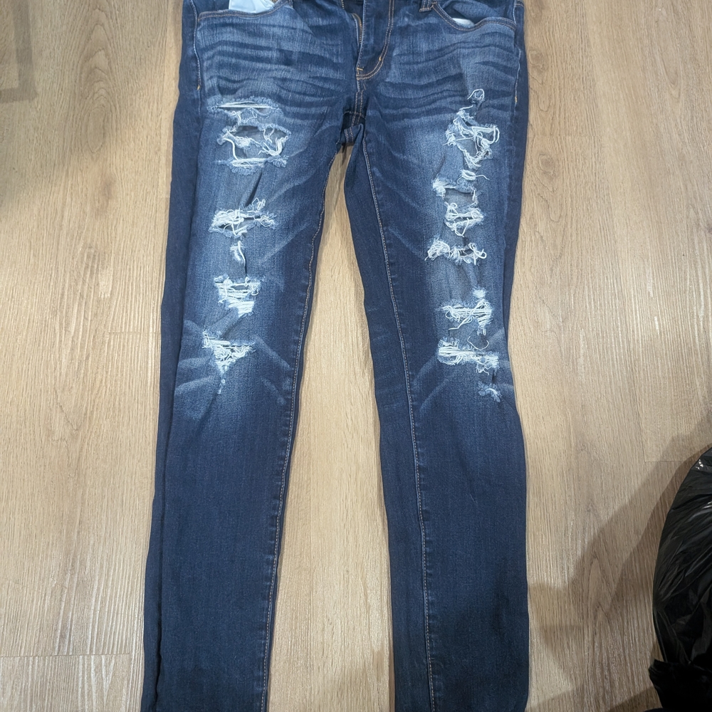Distressed American Eagle Blue Women's Jeans